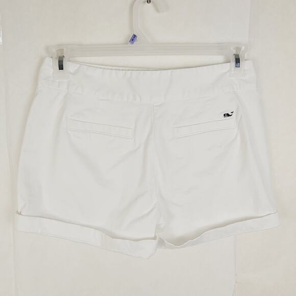 Vineyard Vines white cuffed cotton shorts Size 2 preppy resort clean girl - Picture 2 of 7